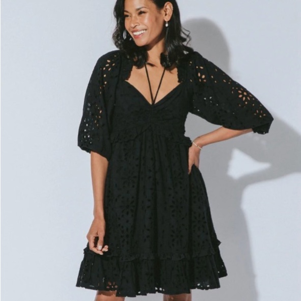 Cleobella Black Eyelet Kirby Mini Dress